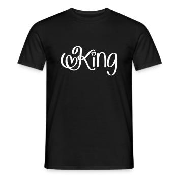 King with heart - Men's T-Shirt - black - Front - AI Model Male 178 light (178cm)