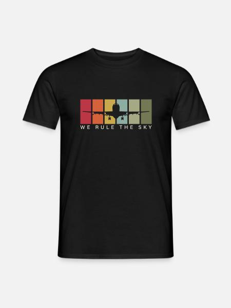 Wir beherrschen den Himmel Fluglotse Vintage - Männer T-Shirt - Schwarz