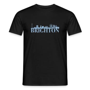 Brighton Angleterre Skyline cadeau idée UK - T-shirt homme - noir - Devant - AI Model Male 178 light (178cm)