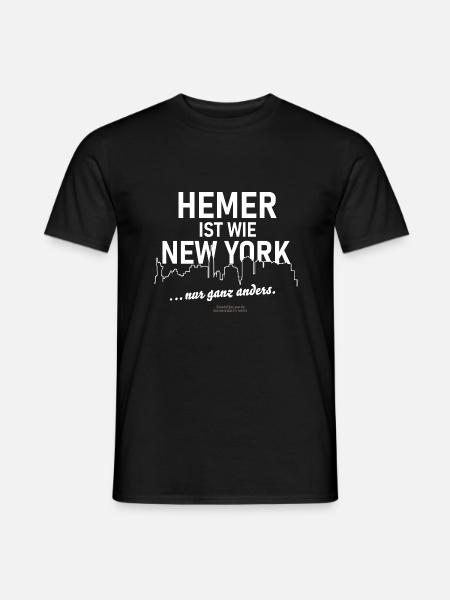 Hemer 👉 ist wie New York 👈 lustiger Spruch - Männer T-Shirt - Schwarz