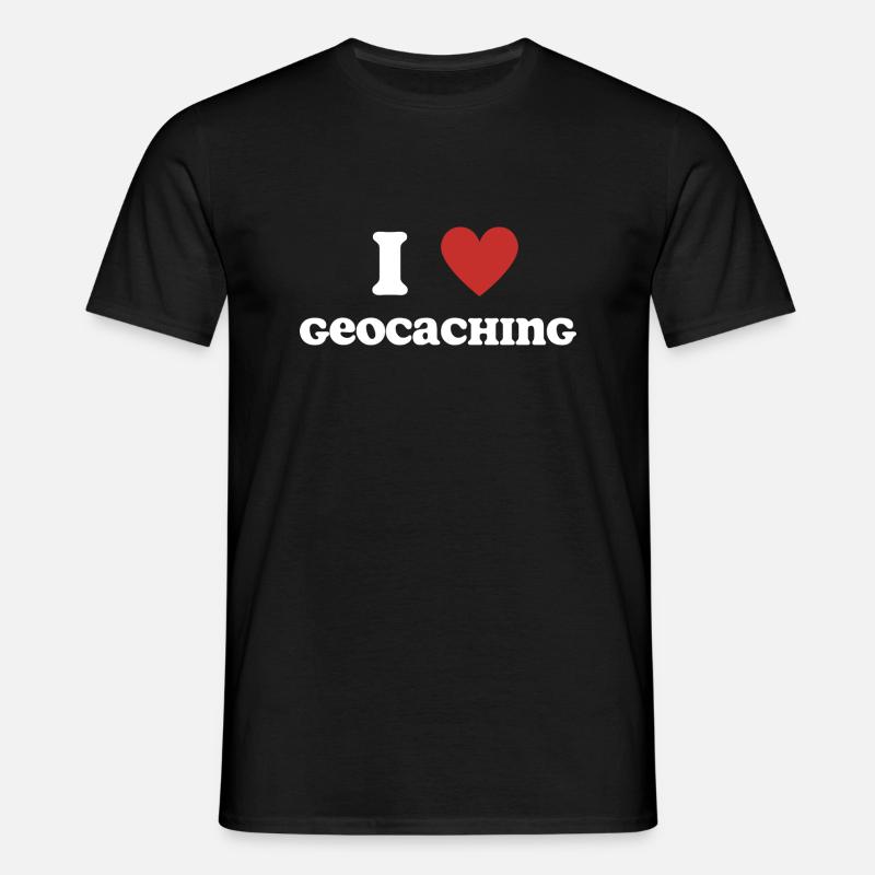 I Love Geocaching - Men's T-Shirt - black