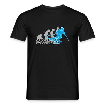 evolution ski, Skilaufen, Skifahren, Skipiste - Männer T-Shirt - Schwarz - Vorne - AI Model Male 178 light (178cm)
