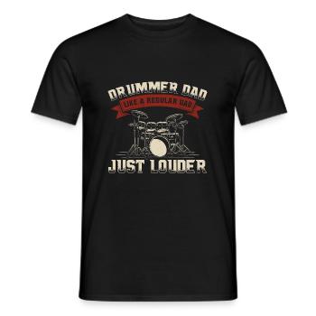 | de la fête des pères du batteur Drums Drums Cadeaux - T-shirt homme - noir - Devant - AI Model Male 178 light (178cm)
