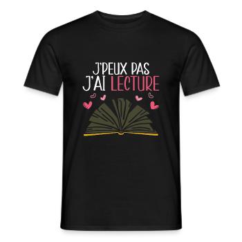 Je Peux Pas J'Ai Lecture - T-shirt homme - noir - Devant - AI Model Male 178 light (178cm)