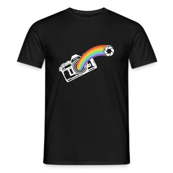 Photography Camera Lens Retro - Männer T-Shirt - Schwarz - Vorne - AI Model Male 178 light (178cm)