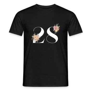 Blumen zum 28-jährigen Jubiläum (Geschenk von 28 Jahren) - Männer T-Shirt - Schwarz - Vorne - AI Model Male 178 light (178cm)