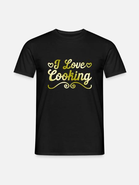 I love cooking - Men's T-Shirt - black