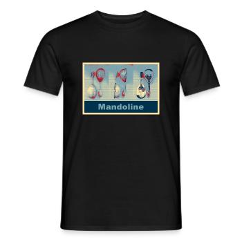 Mandoline (Collage von drei Seiten fotografiert) - Männer T-Shirt - Schwarz - Vorne - AI Model Male 178 light (178cm)