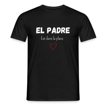 El padre est dans la place - T-shirt homme - noir - Devant - AI Model Male 178 light (178cm)