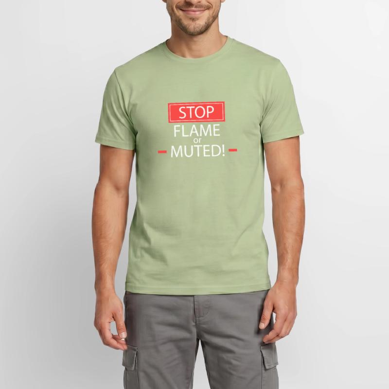 Flamme stoppen oder stumm schalten! Männer T-Shirt