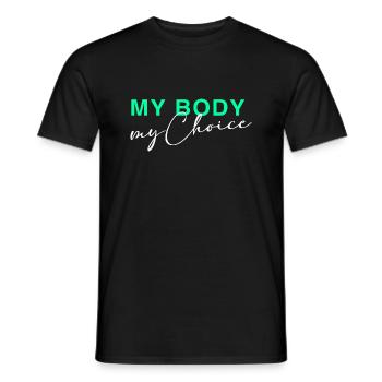 Mon corps - Mon choix - T-shirt homme - noir - Devant - AI Model Male 178 light (178cm)