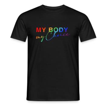 Mon corps - Mon choix - T-shirt homme - noir - Devant - AI Model Male 178 light (178cm)