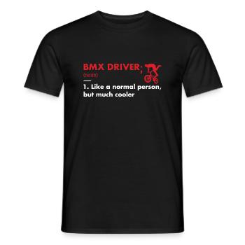 Définition du pilote sportif BMX - T-shirt homme - noir - Devant - AI Model Male 178 light (178cm)