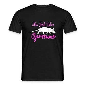 Une fille aime les opossums, la faune, les - T-shirt homme - noir - Devant - AI Model Male 178 light (178cm)