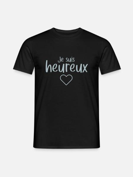 Je suis heureux - T-shirt homme - noir