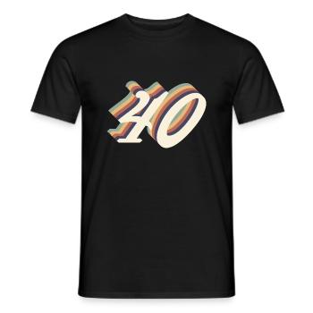 40ème anniversaire vintage - T-shirt homme - noir - Devant - AI Model Male 178 light (178cm)
