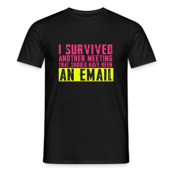 Drôle de dicton pour bureau, bureau, travail et travail - T-shirt homme - noir - Devant - AI Model Male 178 light (178cm)