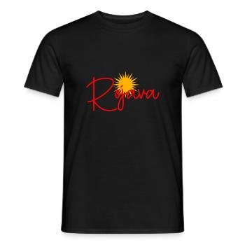 Rojava Soleil Biji Kurdistan - T-shirt homme - noir - Devant - AI Model Male 178 light (178cm)