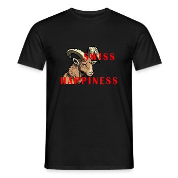 Steinbock Swiss Happiness - Männer T-Shirt - Schwarz - Vorne - AI Model Male 178 light (178cm)