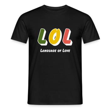 LOL - Langage de l’amour - T-shirt homme - noir - Devant - AI Model Male 178 light (178cm)