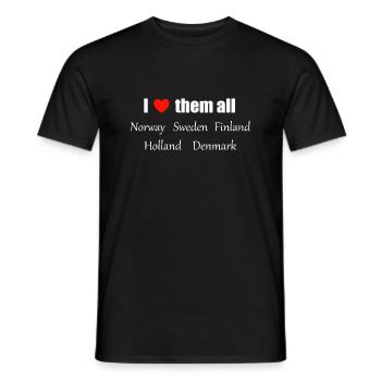 Je les aime tous - T-shirt homme - noir - Devant - AI Model Male 178 light (178cm)
