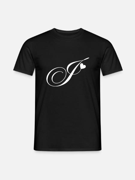 Letter j Heart Calligraphy - Men's T-Shirt - black
