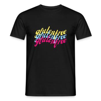 Gluten free geschwungen bunt - Männer T-Shirt - Schwarz - Vorne - AI Model Male 178 light (178cm)