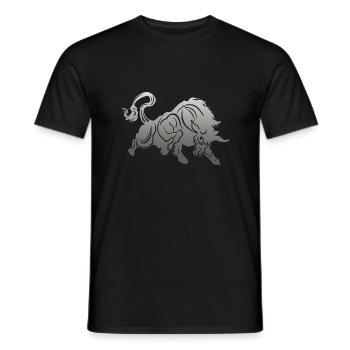 Stier Stierkopf Kopf Logo Steak Beast Gym Horn - Männer T-Shirt - Schwarz - Vorne - AI Model Male 178 light (178cm)