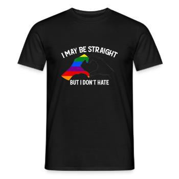 Je suis peut-être hétéro, mais je ne déteste pas soutenir les LGBT - T-shirt homme - noir - Devant - AI Model Male 178 light (178cm)
