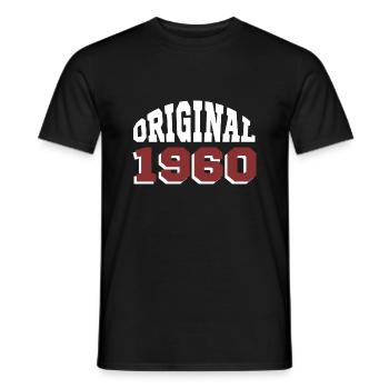 Original 1960er Jahre - Männer T-Shirt - Schwarz - Vorne - AI Model Male 178 light (178cm)