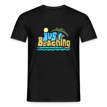 just beaching - Men's T-Shirt - black - Front - AI Model Male 178 light (178cm)