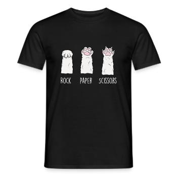 Roche Papier Ciseaux Drôle Chat Amoureux - T-shirt homme - noir - Devant - AI Model Male 178 light (178cm)