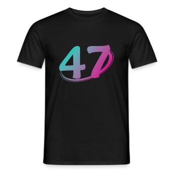 Nummer 47 mehrfarbig - Männer T-Shirt - Schwarz - Vorne - AI Model Male 178 light (178cm)