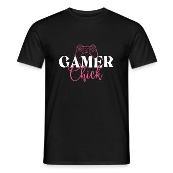 Gamer Chick - Fille de jeux vidéo Amoureuse de la console PC - T-shirt homme - noir - Devant - AI Model Male 178 light (178cm)