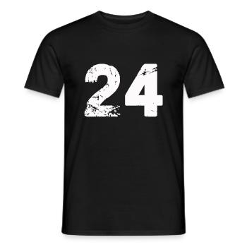 24 - Men's T-Shirt - black - Front - AI Model Male 178 light (178cm)