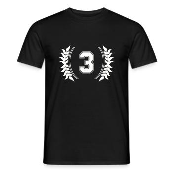 nummer 3 - Männer T-Shirt - Schwarz - Vorne - AI Model Male 178 light (178cm)