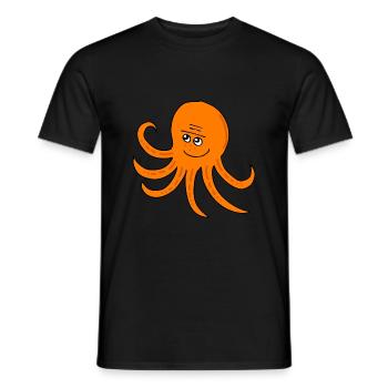 Süße Ozeantiere – Lustiger Cartoon-Oktopus - Männer T-Shirt - Schwarz - Vorne - AI Model Male 178 light (178cm)