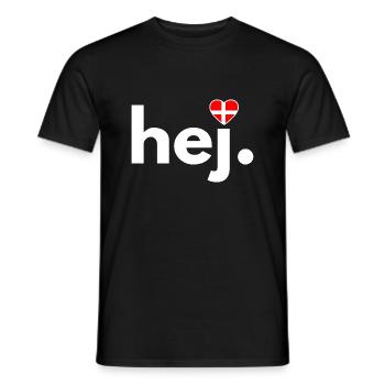 hej Denmark fan, Travel, Hobby, Copenhagen - Men's T-Shirt - black - Front - AI Model Male 178 light (178cm)