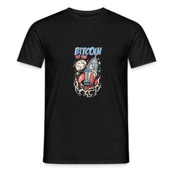 Bitcoin à la lune - T-shirt homme - noir - Devant - AI Model Male 178 light (178cm)