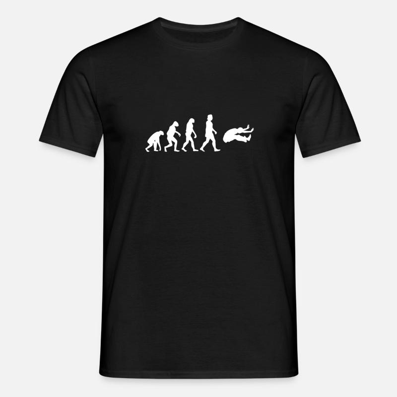 Weitsprung Evolution - Männer T-Shirt - Schwarz