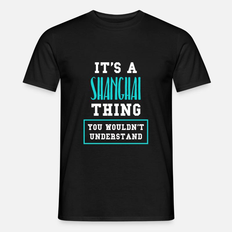 Shanghai China - Männer T-Shirt - Schwarz