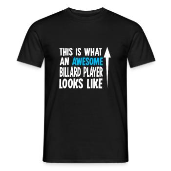 Billard - Männer T-Shirt - Schwarz - Vorne - AI Model Male 178 light (178cm)