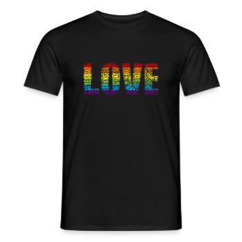 LGBT Queer Pride CSD Word Cloud LOVE Gay Queer Bi - Männer T-Shirt - Schwarz - Vorne - AI Model Male 178 light (178cm)