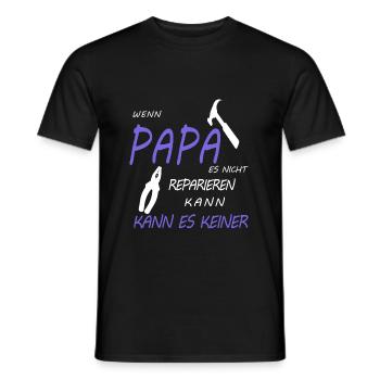 papa - T-shirt homme - noir - Devant - AI Model Male 178 light (178cm)
