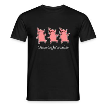 Trio infernale, trois cochons - T-shirt homme - noir - Devant - AI Model Male 178 light (178cm)