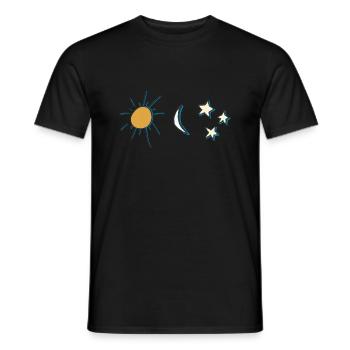 Sonne, Mond und Sterne - Männer T-Shirt - Schwarz - Vorne - AI Model Male 178 light (178cm)
