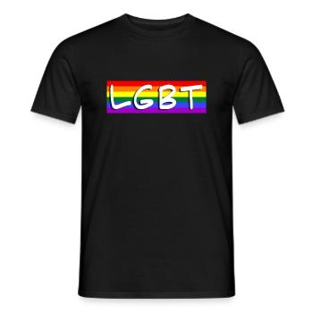 drapeau lgbt arc en ciel - T-shirt homme - noir - Devant - AI Model Male 178 light (178cm)
