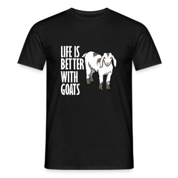 Leben mit Ziegen Ironisches Bauernhoftier - Männer T-Shirt - Schwarz - Vorne - AI Model Male 178 light (178cm)