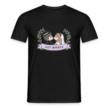 Just Married Wedding - Men's T-Shirt - black - Front - AI Model Male 178 light (178cm)