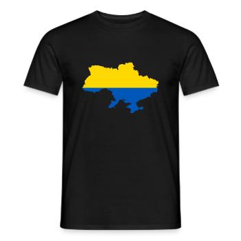Ukraine Map Map National colours in yellow blue - Men's T-Shirt - black - Front - AI Model Male 178 light (178cm)